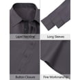thumbnail image 4 of FEOYA Casual Business Tops for Men Long Sleeve Dress Shirts Stretch Slim Fit Shirts Button Down Blouses Formal Work Shirts Solid Color for Dating Wedding Working Talking Speeches Travel XL, 4 of 6