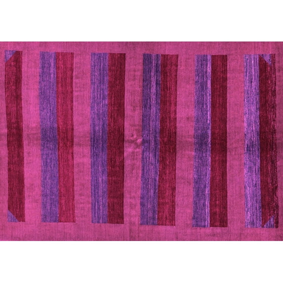 Ahgly Company Indoor Rectangle Abstract Pink Modern Area Rugs, 7' x 9'