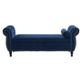 thumbnail image 7 of Navy Blue Velvet Storage Ottoman with Nailhead Trim and Pillow, 7 of 7