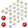 thumbnail image 2 of ZeeDix 3 Ensembles de Jouets Rétro de Jacks en Métal et de Balles, Comprend 3 Balles en Caoutchouc Rouges et 30 Pcs de Jacks en Métal Or et Argent pour Enfants et Adultes, Jeu Classique de Jacks pour Cadeaux de Fête, 2 of 4