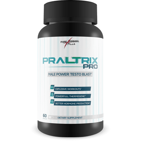 Praltrix Pro Male Power Testo Blast by Pure Primal Pills - Feel Alpha Power and Endurance with a Natural Testosterone Booster - Herbal Power Formula - Increase Muscle - TRT - 30 Servings