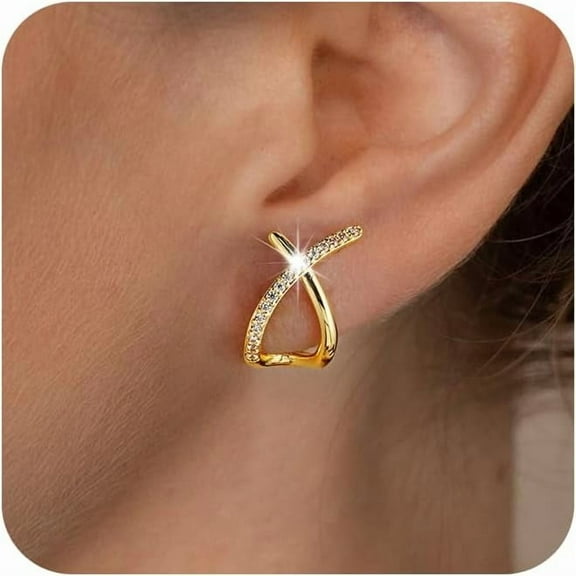 Gold Plated Pearl Earrings for Women, 14K Pearl Dangle Hoop Earrings Hypoallergenic Dainty Gold Wedding Earrings Jewelry Gift for Women bridesmaid Trendy