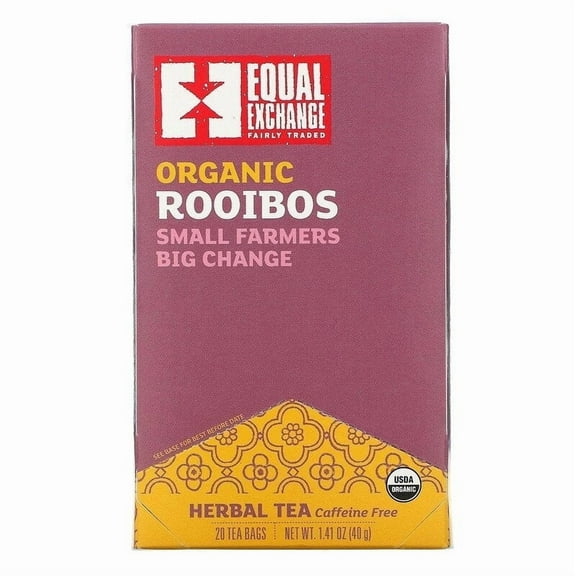 Equal Exchange, Organic Rooibos, Herbal Tea, 20 Tea Bags, 1.41 oz Pack of 4