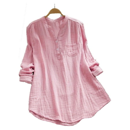 Lookwoild Women Summer Gypsy Baggy Tunic Tops Shirt Long Sleeve Blouse Plus Size 6-26