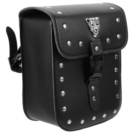 Hemoton PU Motorcycle Side Bag Travel Tail Bag Case Storage Saddlebag for Motorbike