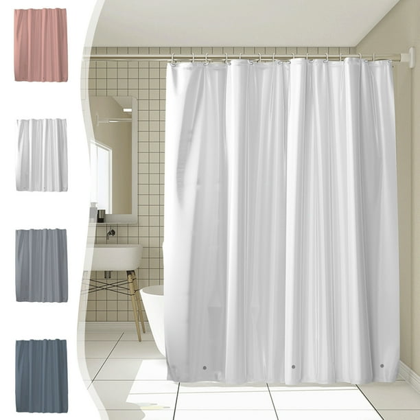 Cortina de Ducha de Plástico Azul Impermeable con Imanes y 12 Ganchos | 180 X 180 Cm | Decoración para Baño | 500 G