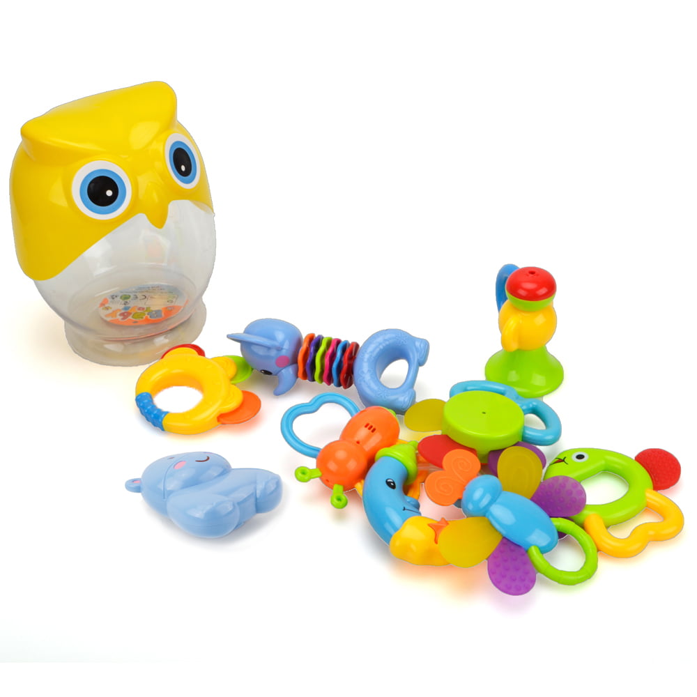 Bthing Toys – Developmental Sensory Toys for Babies (9 PCS)aby Rattle Set –  Infant Rattle Tee –