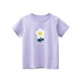 thumbnail image 2 of WOLLED Toddler Baby Girls Flower Tee Shirt 1-8T Kids Short Sleeve Tees Shirt Tops Casual Crew Neck Cotton T-Shirt, 2 of 11