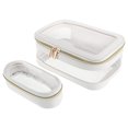 thumbnail image 4 of juego de bolsa de maquillaje transparente grande, organizador de cosméticos portátil de viaje, bolsa de aseo transparente impermeable con cremallera, estuche de maquillaje para exteriores, 4 of 5