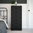 thumbnail image 3 of Prepac Rustic Ridge Farmhouse Dresser, Black Dresser for Bedroom, Chest of Drawers with 6 Drawers 18.5"D x 23.75"W x 51.5"H, BDBH-1606-1, 3 of 12