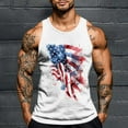 thumbnail image 2 of VBTAPA 4th of July Shirts for Men American Flag Tank Top 1776 Patriotic T-Shirts Sleeveless Gym Workout Graphic Tee Top White XL, 2 of 6