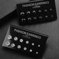 thumbnail image 4 of Merryso 12/6 Pairs Classic Rose Shape Cubic Zirconia Stud Earrings Women Jewelry Set--6pcs--Black--Product code 82996 6pcs Black, 4 of 5