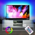 thumbnail image 2 of Tira de luces LED RGB 5050 USB de 5 m con control remoto de 24 teclas para retroiluminación de TV, tiras de luces y tiras decorativas LED para cocina., 2 of 5