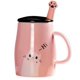 thumbnail image 2 of Linda taza de gato Taza de café de cerámica con cuchara de acero inoxidable de gatito, regalo de taza de café novedoso para los amantes de los gatos Adepaton LKX-1447-2, 2 of 6