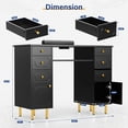 thumbnail image 2 of Ktaxon Manicure Table for Nail Tech with Dust Collector, Storage Drawers & Wrist Cushion, Black, 2 of 7