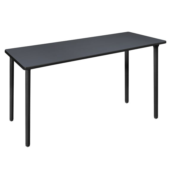 72" x 24" Kee Folding Training Wood Table- Grey/ Black
