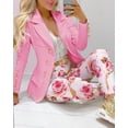 thumbnail image 1 of Nuevo 2024 conjuntos de pantalones formales de oficina para mujer, 2 uds., Blazers lisos con doble botonadura, chaqueta y pantalones, conjunto de dos piezas, trajes de pantalón femenino, 1 of 5
