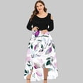 thumbnail image 1 of LSLJS Plus Size Women Sexy Round Neck Off Shoulder Floral Printed Strapless Gradient Splicing Long Sleeve Pullover Irregular Hem, Cocktail Dresses for Women Evening Party, 1 of 4