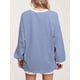 thumbnail image 5 of Camiseta de Larga Extragrande para Mujer, Túnica A Rayas con Bloques de Color, Sudadera Holgada de Otoño con Cuello Redondo Azul y M, 5 of 8