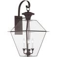 thumbnail image 4 of 15 inch 4 Light Bronze Outdoor Wall Lantern Pendant Lighting Fixture with Clear Beveled Glass Shade backed with Hand Crafted Solid Brass material for patio, front porch, entryway and more, 4 of 7