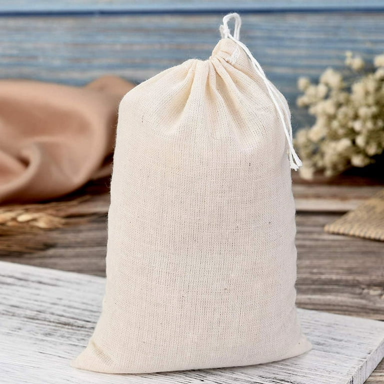 200 Pack Cotton Muslin Bags Sachet Bag Multipurpose Drawstring Bags for Tea  Jewelry Wedding Party Favors Storage (4 x 6 Inches) 