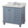 thumbnail image 5 of Bella 36" Bathroom Vanity with Powder Blue Cabinet and Carrara Marble Top, 5 of 5