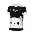 thumbnail image 5 of Rocae Cat Meow for Men's Mesh Quick-Dry Short Sleeve Workout T-Shirt,Mens Crew Neck Tee Lightweight Soft Classic T Shirts XX-Large, 5 of 9