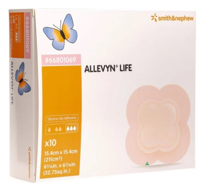 Smith & Nephew 66801069 Allevyn Life Dressing 6 1/16 in. X 6 1/16 in. (Pack of 3)