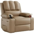 thumbnail image 2 of 22'' Oversized Massage Recliner Chair with Heat, 400 Lb Capacity PU Leather Lounge Chair, Cup Holders & Side Pockets, 2 of 8