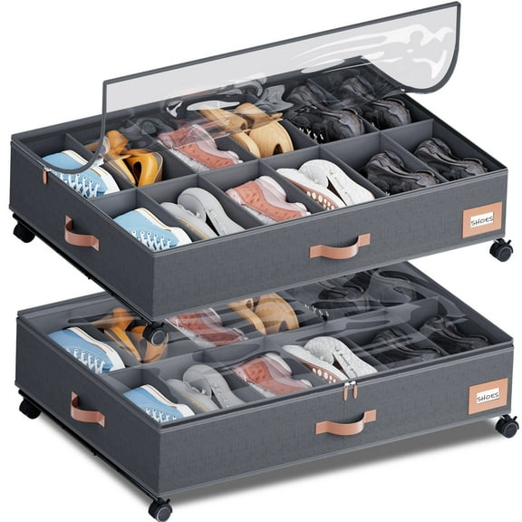 homfort Wheeled Bedside Shoe Organizer