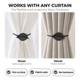 thumbnail image 4 of Evideco French Home Goods Curtain Holdbacks Set of 2 Gray Magnetic Curtain Tiebacks - Refined Leaf Design in Resin - Dual Pack Accessory for Draperies and Window Decor, 4 of 8