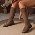 thumbnail image 2 of Willtoo Women's Knee High Boots, Side Zipper Low Heel Tall Boots Vintage Faux Suede Round Toe Knee High Dress Long Boot Fall Winter Casual Fashion Boots, 2 of 6