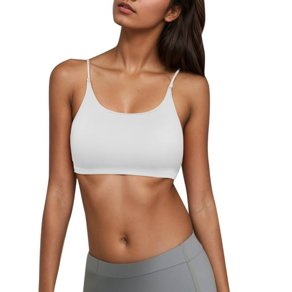 Arlun Women's No Underwire Sports Bras Comfortable Backless Solid Color Full Coverage Bralettes Adjustable Straps Lightweight Breathable Everyday Bras White M