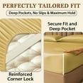 thumbnail image 3 of Amay Luxury Satin Silk Bed Sheet Set - 4 Piece Bedding Set with Fitted Sheet, Flat Sheet & 2 Pillowcases - Ultra Soft, Smooth, Wrinkle Resistant ( Short Queen, Gold), 3 of 5