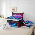 thumbnail image 6 of Manfei Boys Gaming Gamer Bedding Comforter Set, Video Game Console Gamepad Full Bedding Set, Black Blue Pink Fitted Sheet Flat Sheet, Super Cozy Room Decor Reversible 7 Pieces, 6 of 8