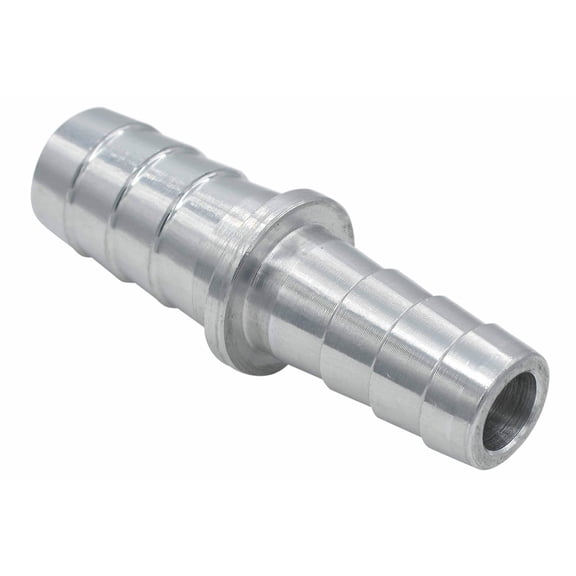ICT Billet 3/8" to 5/16" Inch Hose Barb Splice Coupler Repair Connector Fitting Adapter Connector Radiator Coolant Intercooler Fluid Fitting Designed & Manufactured in USA Bare Aluminum AN627-06-05A