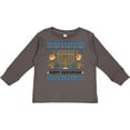 thumbnail image 3 of Inktastic Happy Hanukkah Sweater Style Design with Menorah and Dreidel Boys or Girls Long Sleeve Toddler T-Shirt, 3 of 5