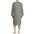 thumbnail image 3 of Mens Nightshirt Cotton Sleep Shirt Long Sleeves Henley Nightgown Loose Saudi Arab Kaftan Dubai Robe with Pockets Sleepwear, 3 of 6