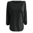 thumbnail image 4 of Moda Mujer O-cuello Camiseta de manga larga Verano Sólido Blusa suelta Tops Fridja  ghj987+4993, 4 of 5