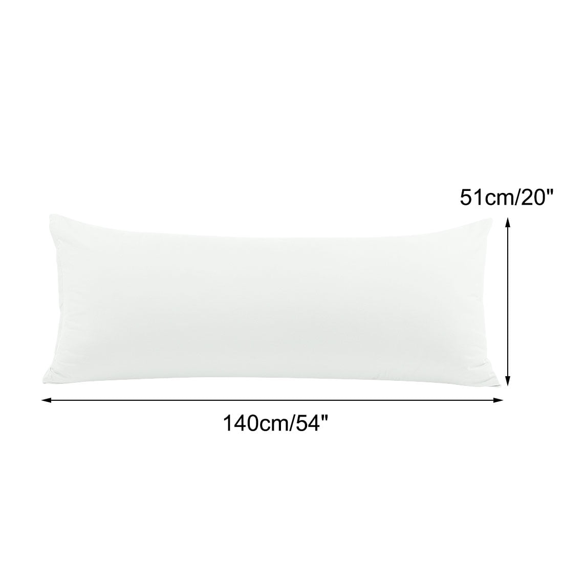 Unique Bargains 2 Packs Brushed Microfiber Body Pillowcase White 20" x 54"