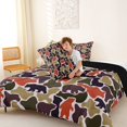 thumbnail image 4 of Castle Fairy Rustic Camo Bear Queen Comforter Set 3 Pieces,Mixed Bear Silhouette Comforter Sets Queen,Rust Red Taupe Cream,Black Reversible,1 Comforter and 2 Pillowcases, 4 of 6