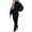Black, variant on Aoochasliy Womens Sweaters Pullover Winter Pullover Solid Color Two Piece Long Pants Hooded Pullover Sweatshirts Sets