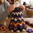 thumbnail image 4 of DIY Quilted Tree Craft Kit,Handmade Fabric Patchwork Tree Set with 4 Styles Seasonal Character Topper,Halloween & Harvest Tabletop Decor Ornaments for Home Decor Fall Party Decorations, 4 of 5