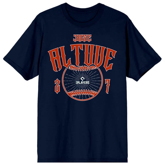 MLBPA Jose Altuve 27 Baseball Adult Navy Crew Neck Short Sleeve T-shirt - 3XL