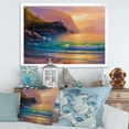thumbnail image 3 of Designart 'Romantic Beach During Warm Evening' Nautical & Coastal Framed Art Print, 3 of 4