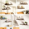 thumbnail image 6 of Lipa 24 Inch 2 Pack Floating Shelves for Wall,Farmhouse Live Edge Shelf,Living Room Bedroom Kitchen,Charcoal Brown, 6 of 8
