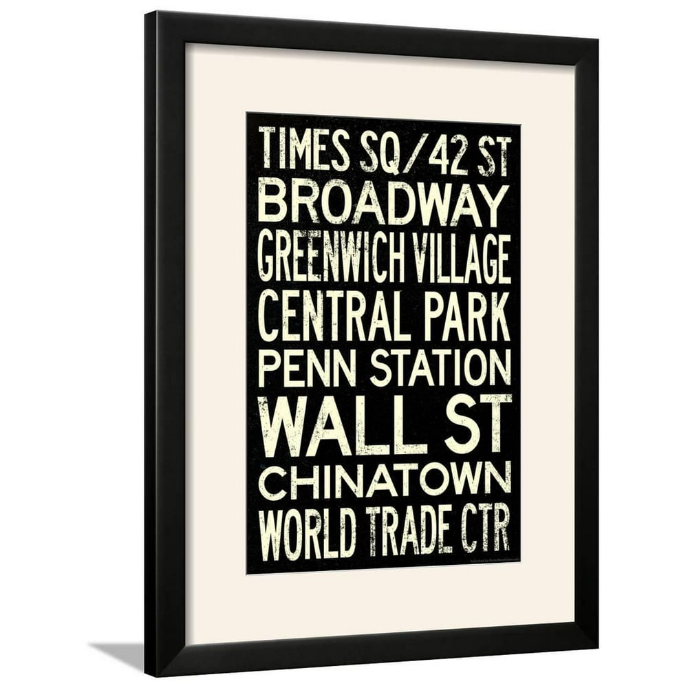 New York City Subway Style Vintage Travel Poster Framed Poster Wall Art