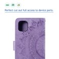 thumbnail image 6 of Allytech Embossed Mandala PU Leather Case for iPhone 13 2021(6.1"), Slim Soft TPU Bumper Anti-Scratch Flip Kickstand Detachable Lanyard Wallet Protective Case for iPhone 13, Purple, 6 of 6
