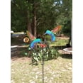 thumbnail image 2 of Handcrafted Metal Kinetic Yard Art Garden Sculpture  With 2 Painted Hummingbirds, 2 of 3