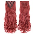thumbnail image 3 of SEGO Clip in Hair Extensions Full Head Thick Long Straight/Curly Wave Hair 8 pieces 18 clips, 3 of 8